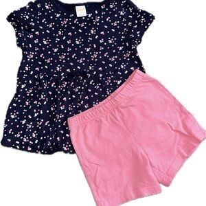 Girls Top and Pink Shorts Set